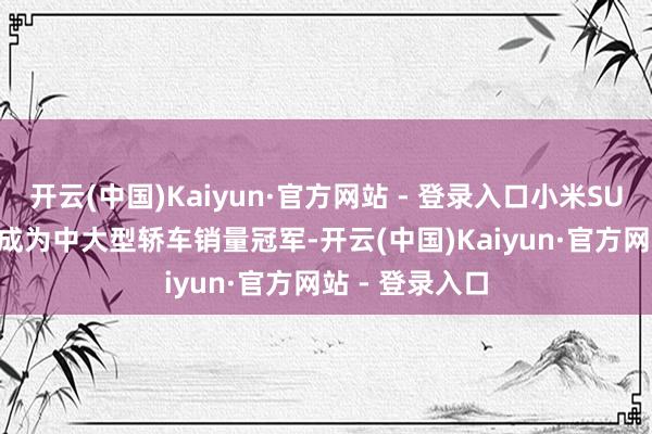 开云(中国)Kaiyun·官方网站 - 登录入口小米SU7以23156辆成为中大型轿车销量冠军-开云(中国)Kaiyun·官方网站 - 登录入口